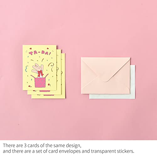 Monolike Day-by-day Card, Happy and Lucky Birthday - Mix 36 Mini Single cards, 36 envelopes, 36 stickers Package - color: Happy and Lucky Birthday