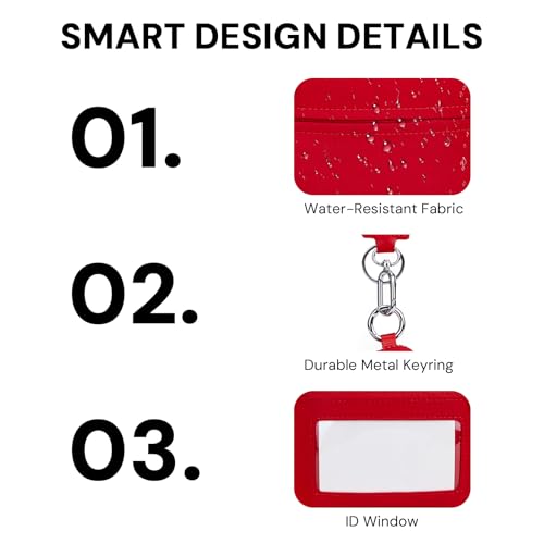 Small Wristlet Wallets for Women with Clear ID Window, Keychain Coin Purse - color: Red