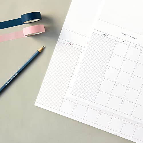 Monolike Basic B5 Monthly + Weekly Planner pad, A SET - Academic Planner, Weekly & Monthly Planner, To-do list, Note pad, Scheduler - color: B5 Basic, A