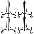 HENABLE 4PCS Premium Black Iron Plate Stands for Display 4 Inch, Decorative Solid Metal Plate Holders for Displaying, Mini Easel, Frame, Book, Card, Plaque, Bowl, Picture Stands for Display - size: 4PCS 4IN