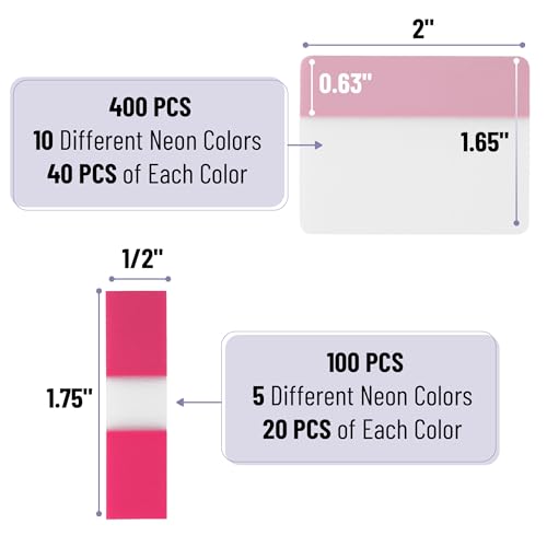Mr. Pen- Sticky Index Tabs, 500 Pcs, 21 Sets, Blossom - color: Blossom