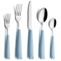 ANNOVA Silverware Set Stainless Steel Colorful Handle Tableware Kitchen Flatware Set Utensils, Includes Dinner Knives, Forks, Spoons, Salad Forks & Dessert Spoons (Light Blue, 20 Pieces) - color: Light Blue 20Pieces