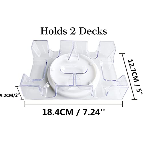 Yuanhe 2 Deck Rotating-Revolving Playing Card Tray, Card Holder - size: 7.24(L) x 5(W) x 2(H) inches