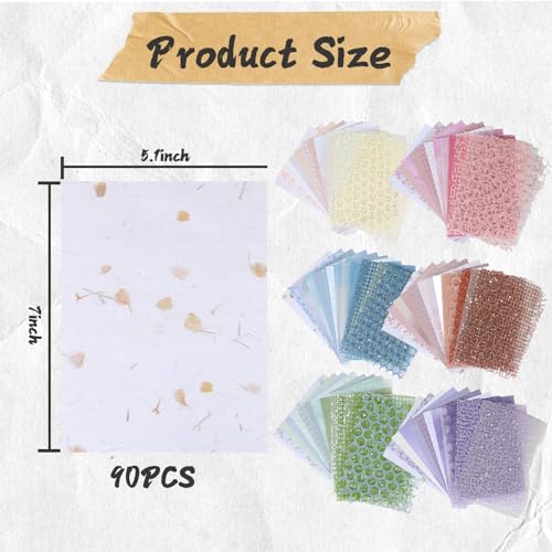 Textured Scrapbook Paper with Decor Mesh Fabric Creative Kit, 6 Pack