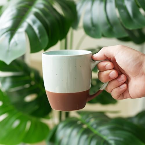 Bosmarlin Ceramic Tea Cup with Infuser and Lid, 16 Oz, Steeping Tea Mug with Strainer, Dishwasher and Microwave Safe (Mint Blue) - color: Mint Blue