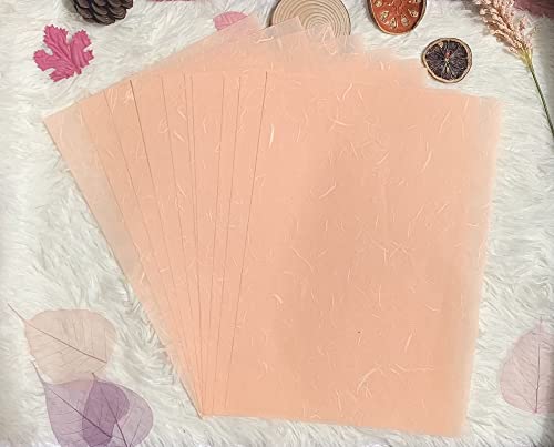 A4 Mulberry Paper 50 Sheets, Natural Fiber Mulberry Paper for Card Making, Watercolor, Calligraphy, Origami, Scrapbooking, Bookbinding & DIY Crafts (Wedding Tone, A4) - color: Wedding Tone, size: A4
