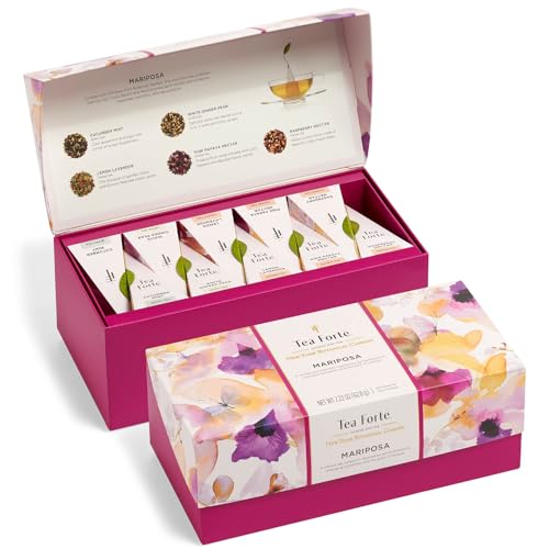 Tea Forte Tea Sampler, 20 Pyramid Infuser Bags, Premium Tea Gift Set