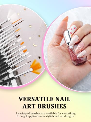 YOOVR 28-In-1 Nail Art Tools with Nail Stand Holder for Press on Painting - color: Black
