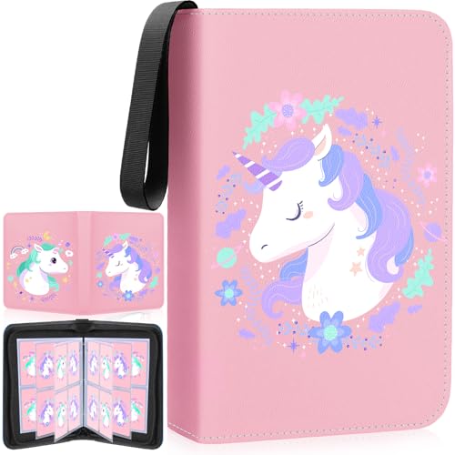 Premium 4-Pocket Trading Card Binder, 400-Card Capacity, Peach - color: Peach