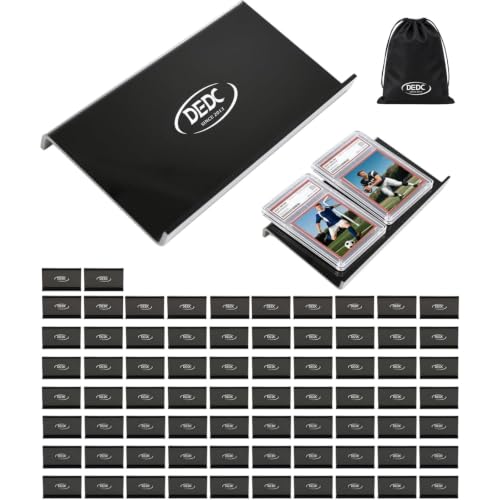 DEDC 72 Pack Modular Acrylic Graded Card Display Risers Black Trading Card Stands for Vendor Showcase and Sorting Tray - size: 72 Pack