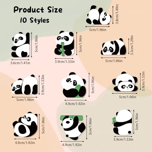 10 Pcs Panda Magnetic Bookmarks for Reading, Cute Gift for Book Lovers - color: Panda