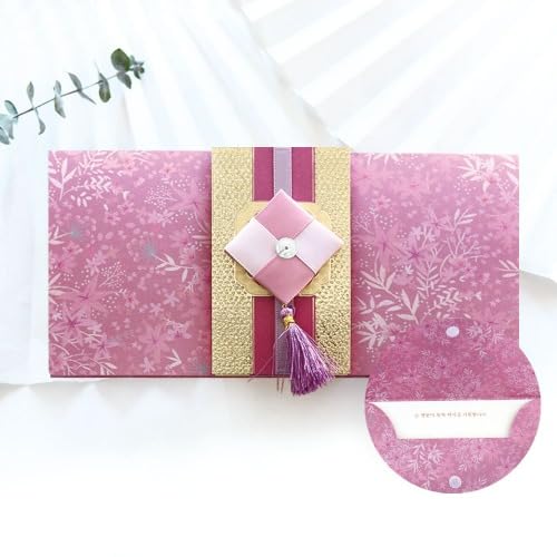 Korean Traditional Money Envelopes – Hanbok & Jogakbo Cash Gift Holders with Tassel (Jade Sky Trio) - color: Jade Sky Trio