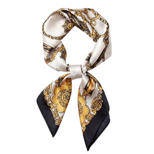 RIIQIICHY 27.5 Inch Women Head Scarf Silk Feel Square Hair Wrapping Neck Scarves Bandana Bag Accessories - color: C005