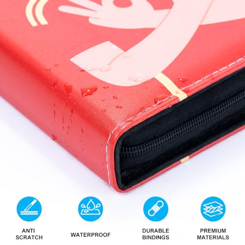 400 Pockets Soccer Card Binder, Portable Waterproof PU Storage Album,S833 - color: Soccer05-400