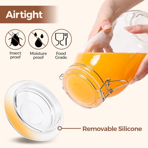 ComSaf Large Glass Jars with Airtight Lids 71 oz 3 Pack Pantry Organization - size: 71 fl oz x 3