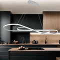 Large Led Chandelier 59.06in Modern Led Pendant Light for Kitchen Island Lighting Dimmable via Remote - color: White, size: 59.06in