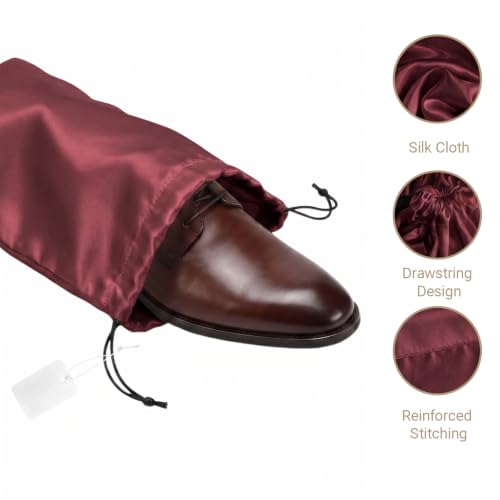 Q&J Fabric Co. 6 Pack Satin Dust Bag 17.7x7.9 inch Burgundy 100% Polyester Silk Bag Purse Dust Bag Shoe Bags for Closet Purse Protector Bag Dust Covers for Purses - color: Burgundy, size: 17.7"x7.9"