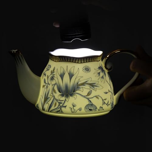 KAMMAK Tea for One Set, Ceramic Teapot, Bone China Tea Set, Cup and Saucer - color: Blue-GH7