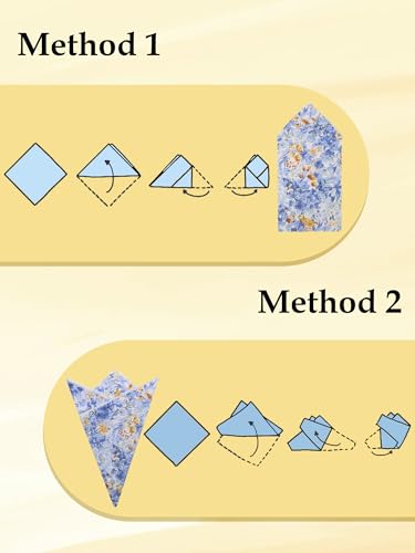 Luckyvestir Floral Pocket Squares for Men Cotton Flower Handkerchief Formal Wedding Party Graduation - color: Blue
