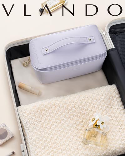 VLANDO Make up Bag,Women Travel Toiletry Case,Carry Handle,Purple - color: 08-Purple