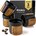 MIAMIO – Espresso Cups Set of 4 (3.5oz) Japanese Tea Cups Ceramic (Black) - color: Black