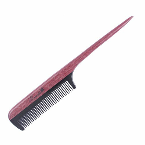 Breezelike Hair Comb for Women, Fine Tooth Wooden Tail Comb - color: Buffalo Horn Teeth and Purpleheart Handle