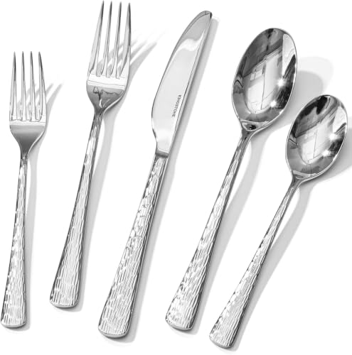 Silverware Set for 4, 20 Piece Flatware Set, 18/10 Stainless Steel - color: Silver, size: 20-Piece