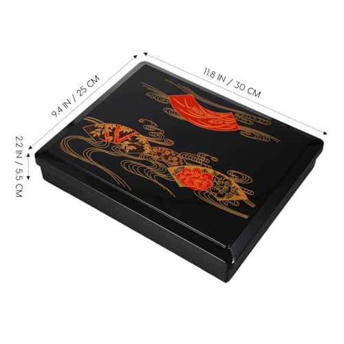 DOITOOL Japanese Bento Box Adult Lunch Box Traditional Bento Box Japanese Sushi Tray Meal Prep Containers Reusable Plastic Snack Serving Tray with Lid for Home Restaurant
