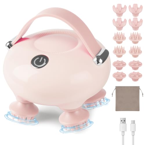 Electric Scalp Massager, Head Massager for Neck Body Stress Relax - color: Soft Pink