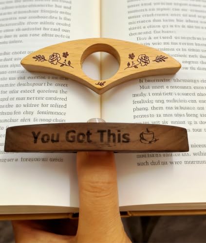 2PCS Wooden Book Page Holder,Handmade Walnut Thumb Bookmark for Reading,Gifts for Book Lovers