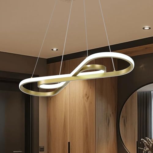 Gold Creative Modern LED Pendant Chandelier - color: Painted Gold, size: 29.53in