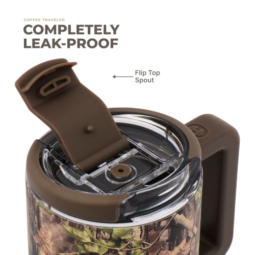 HydroJug Coffee Traveler 20oz Ceramic-Lined Mug with Handle, Woodland - color: Woodland