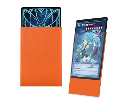 TitanShield Small Card Sleeves, Ember Orange (150 Sleeves) - Fits Yugioh - color: Ember Orange