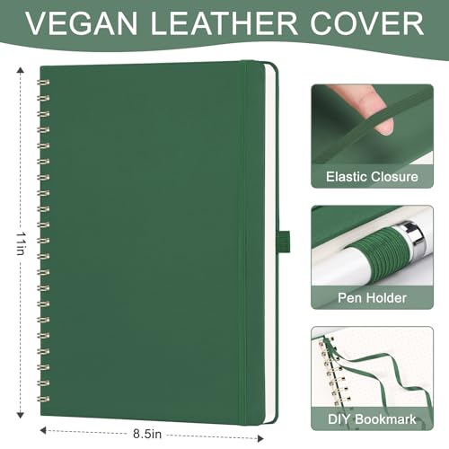 AHGXG Dotted Journal, 110 Pages, A4 (8.5" x 11") - color: Dark Green, style: A4-Dotted
