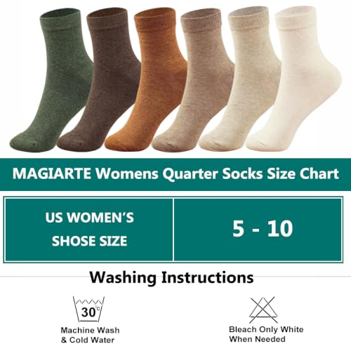 MAGIARTE Womens Mini Crew Cotton Socks,6 Pairs - color: Color#15