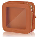 Clear Mini Makeup Bag for Fall, Cosmetic Make Up Pouch, Brown - color: Brown, size: Mini