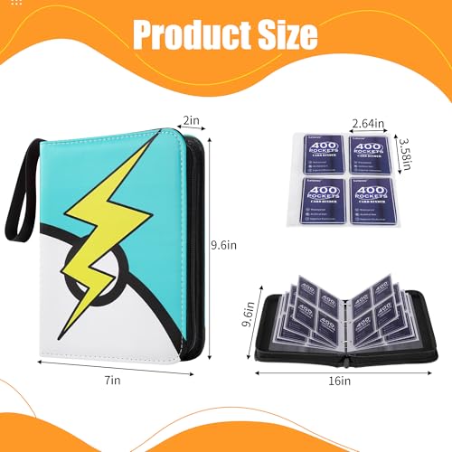 4 Pocket Trading Card Binder, Portable Card Collection for Standard Cards - color: B Blue, size: 4-Pocket