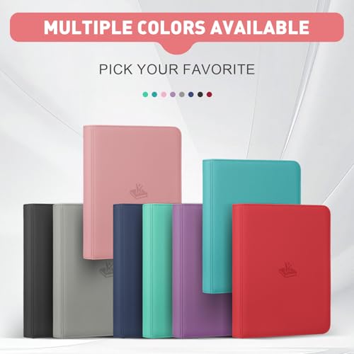Trading Card Binder 9 Pocket, 360 Pockets Card Collection Binder - color: Red