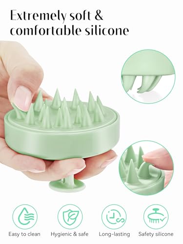 HEETA Scalp Massager Hair Growth Scrubber for Dandruff Removal Hair Care - color: Lime Green