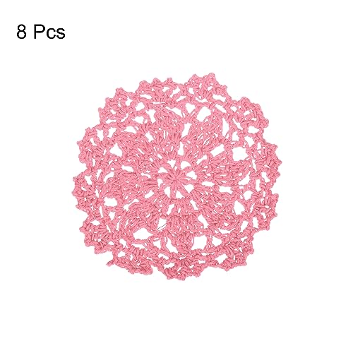 uxcell Fabric Coasters, 8pcs 4" with Floral Pattern Pink - color: Pink