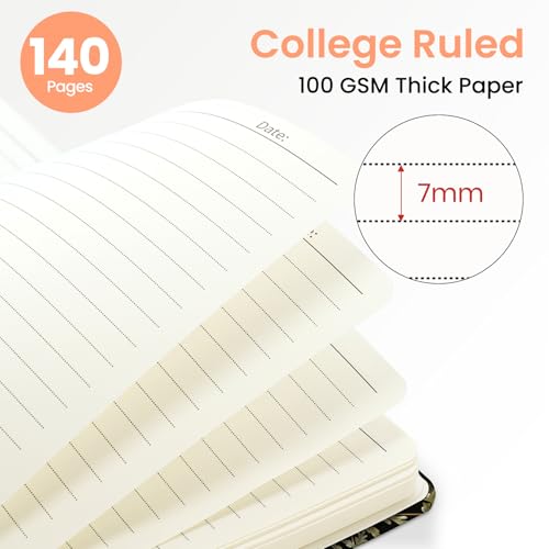 ZOTIA Lined Spiral Journal for Women, A5 Pretty Hardcover Notebook for Work, School & Office Writing, Aesthetic Writing Journal College Ruled, 140 Pages, 5.8" x 8.3", Mushroom - color: G-Mushroom