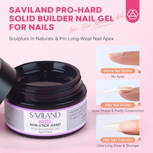 SAVILAND Solid Builder Nail Gel with U V Lamp for 3D Carving & Extension - size: 9pcs