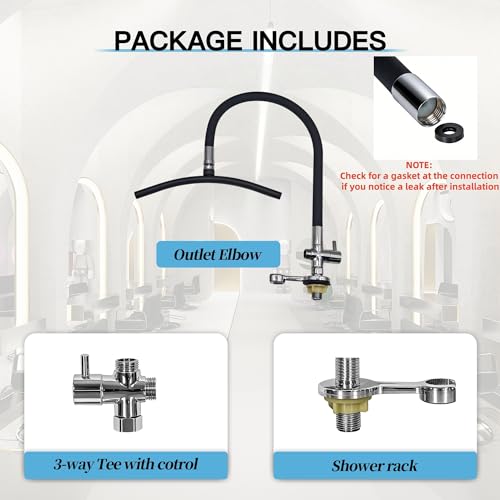 Head Spa Attachment for Shampoo Bowl – Hands Free Waterfall Water Circulation Equipment, Relaxing Scalp Massage Rinse for Salon & Home(Black) - size: U