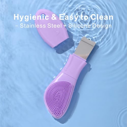 Blackhead Remover & Silicone Face Scrubber,Face Spatula,Facial Cleansing Brush, Pore Brush, Face Scrubber Exfoliator for Facial Deep Cleansing (Purple) - color: Purple