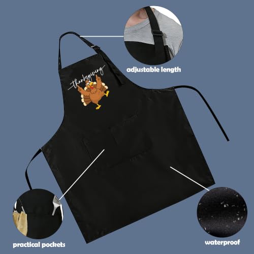 Funny Apron for Men Women,Humorous Kitchen Apron- Grilling Cooking BBQ Accessories, Gift for Dad Husband - color: Thanksgiving