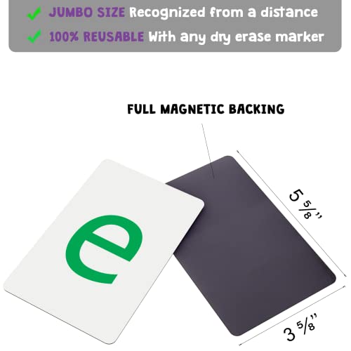 Attractivia Magnetic Big Alphabet ABC Flash Cards - 52 Sturdy Uppercase & Lowercase Large Letters, Colored - for Classroom Teachers, Homeschool, ESL, Kids and Adults - style: Colored Uppercase & Lowercase
