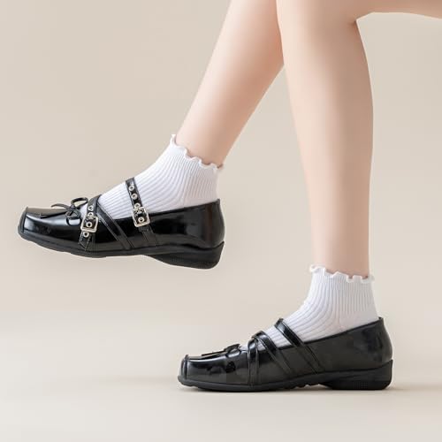 Mcool Mary Womens Ankle Ruffle Socks 6 Pack - color: White, size: 5-9