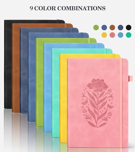 Lined Journal Notebook for Men Women, A5 Leather Journals for Writing, 200 Pages College Ruled Journal Notebook, Travel Daily Journal Notebook for Work School, Note Taking 5.75'' X 8.38'' Grayblue - color: Grayblue