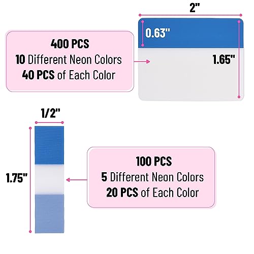 Mr. Pen- Sticky Index Tabs, 500 Pcs, 21 Sets, Vibrant - color: Vibrant