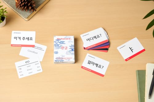 Hangul Flashcards – Learn to Read Korean Hangul Fast | Alphabet Study Deck with Pronunciation & Examples | Korean Alphabet for Beginners & Students